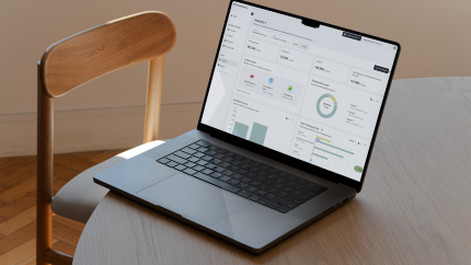 Laptop on table