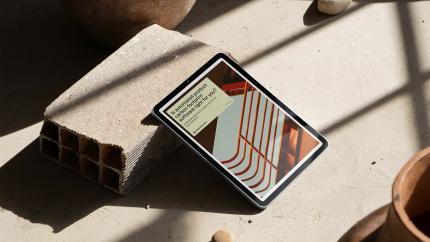 tablet on stone