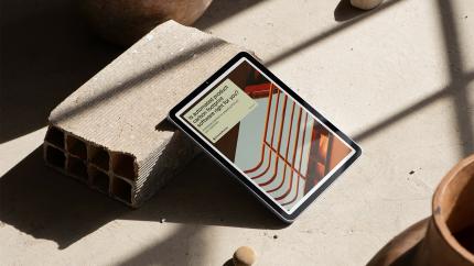 tablet on stone