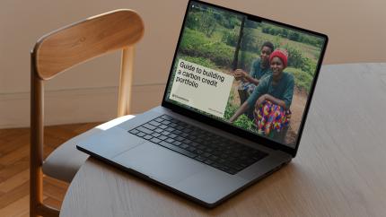 Laptop showing the Carbon Credit Portfolio