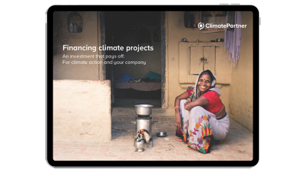 Tablet zeigt Financing Climate Projects Leitfaden