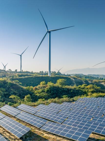 wind and solar energy farm
