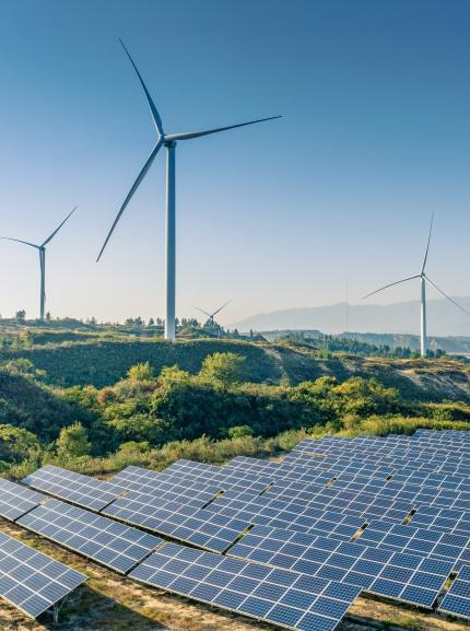 wind and solar energy farm