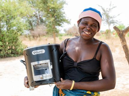 Women with improved cookstove