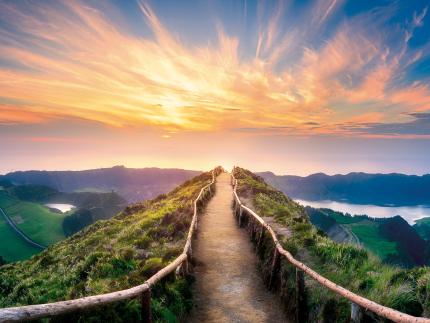 bridge to sunset