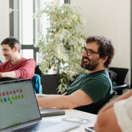 Risk manager analyzing a project