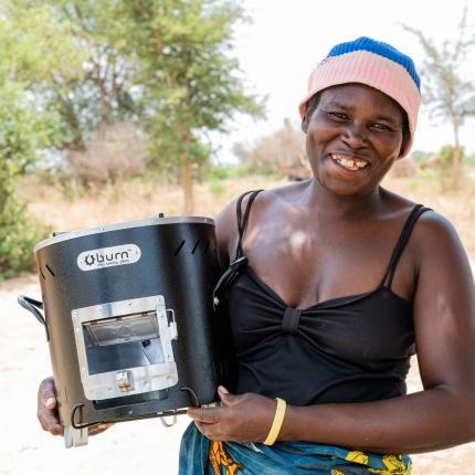 Women with improved cookstove