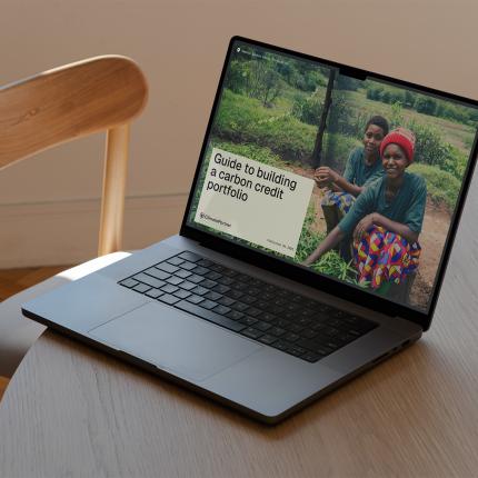 Laptop showing e-book cover