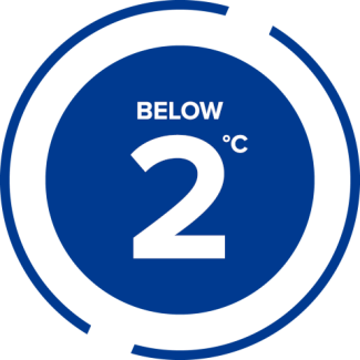 Below 2°C