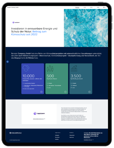 tablet mit customer transparency page