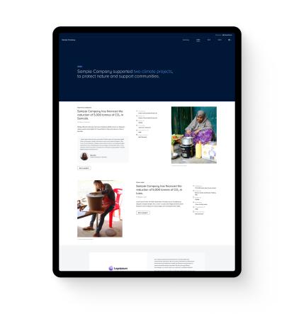 transparency page tablet climate projects