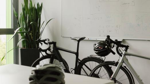 bikes in an office